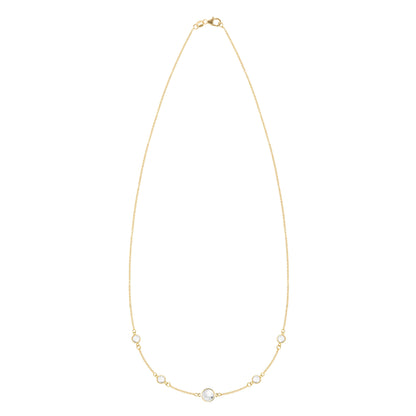 1 Grand & 4 Petite Birthstone Necklace in 14k Gold