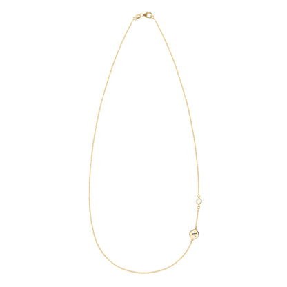 1 Letter & 1 Petite Birthstone Necklace in 14k Gold (Double Spacing)