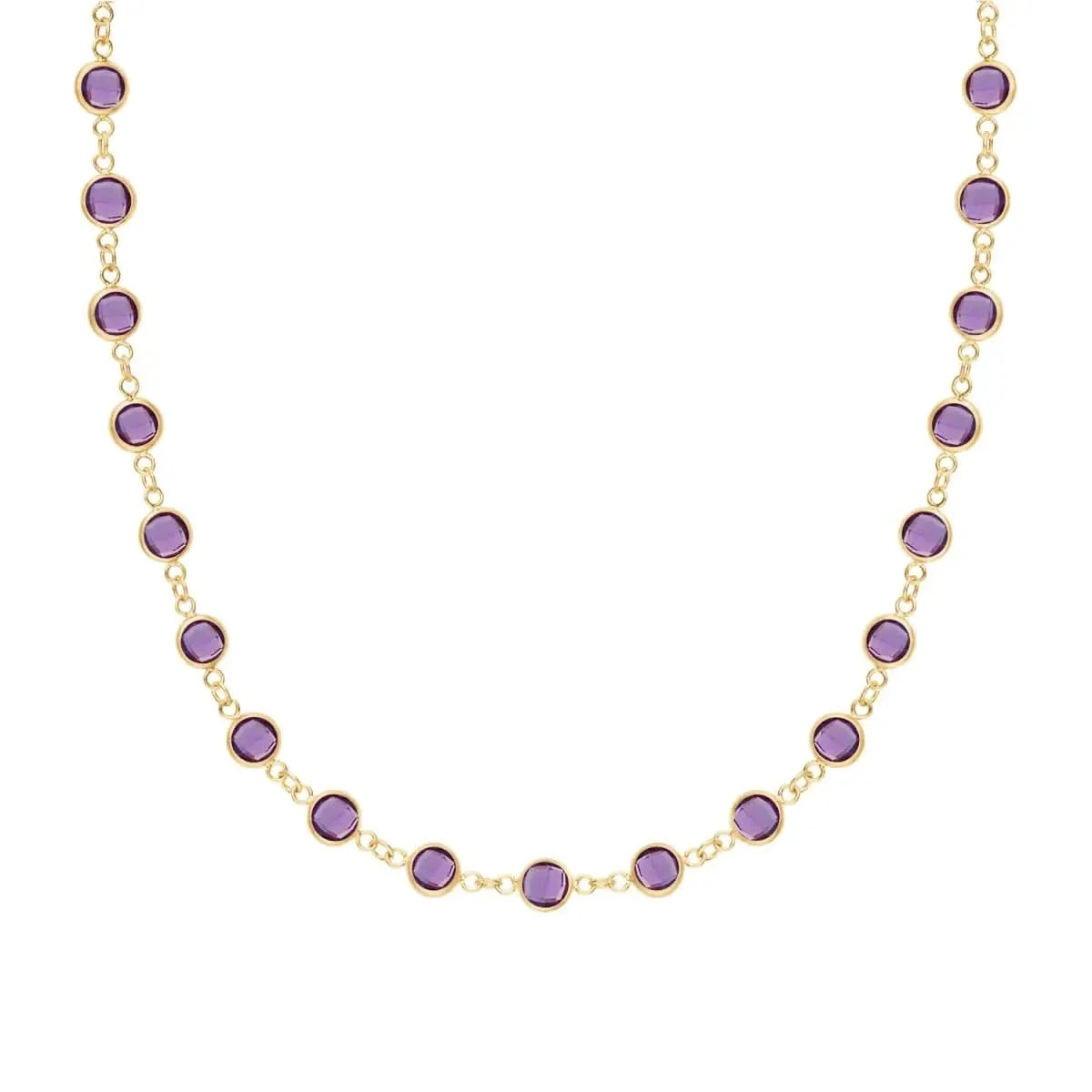 Newport Amethyst Necklace in 14k Gold (February)