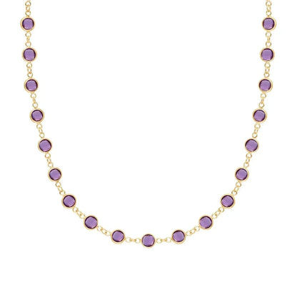 Newport Amethyst Necklace in 14k Gold (February)