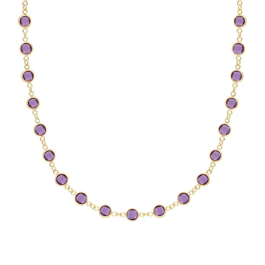 Newport Amethyst Necklace in 14k Gold (February)