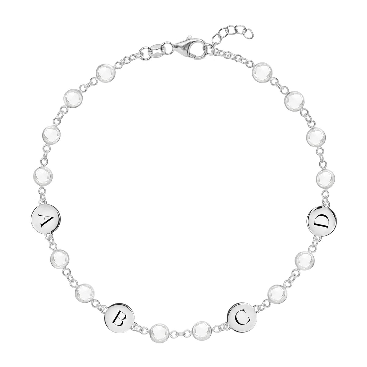 Newport 4 Letter Birthstone Bracelet in 14k Gold
