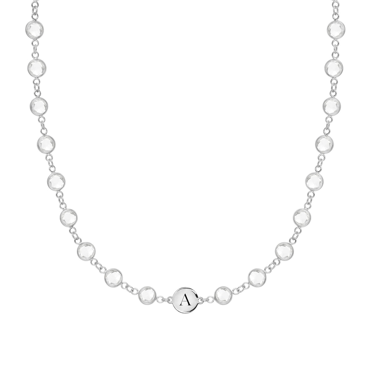 Newport 1 Letter Birthstone Necklace in 14k Gold