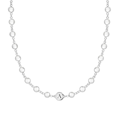 Newport 1 Letter Birthstone Necklace in 14k Gold