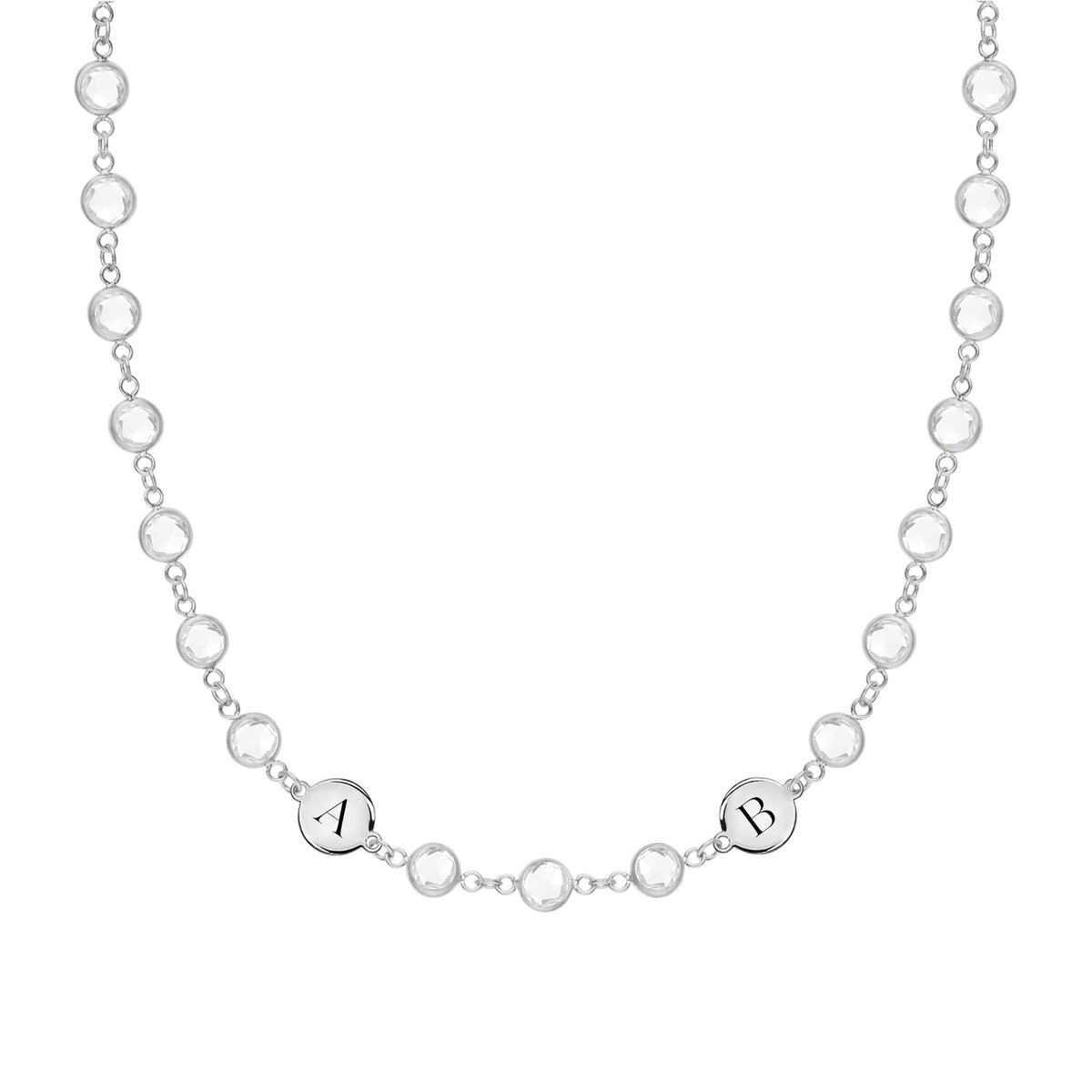 Newport 2 Letter Birthstone Necklace in 14k Gold