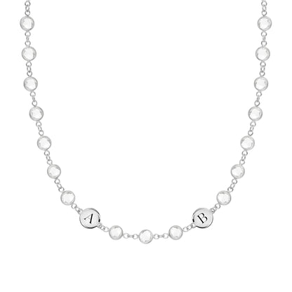 Newport 2 Letter Birthstone Necklace in 14k Gold