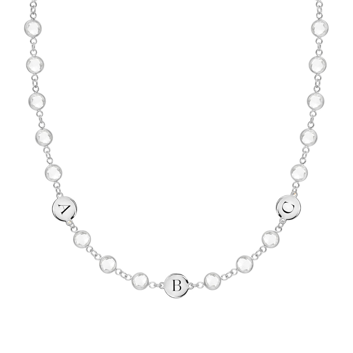 Newport 3 Letter Birthstone Necklace in 14k Gold