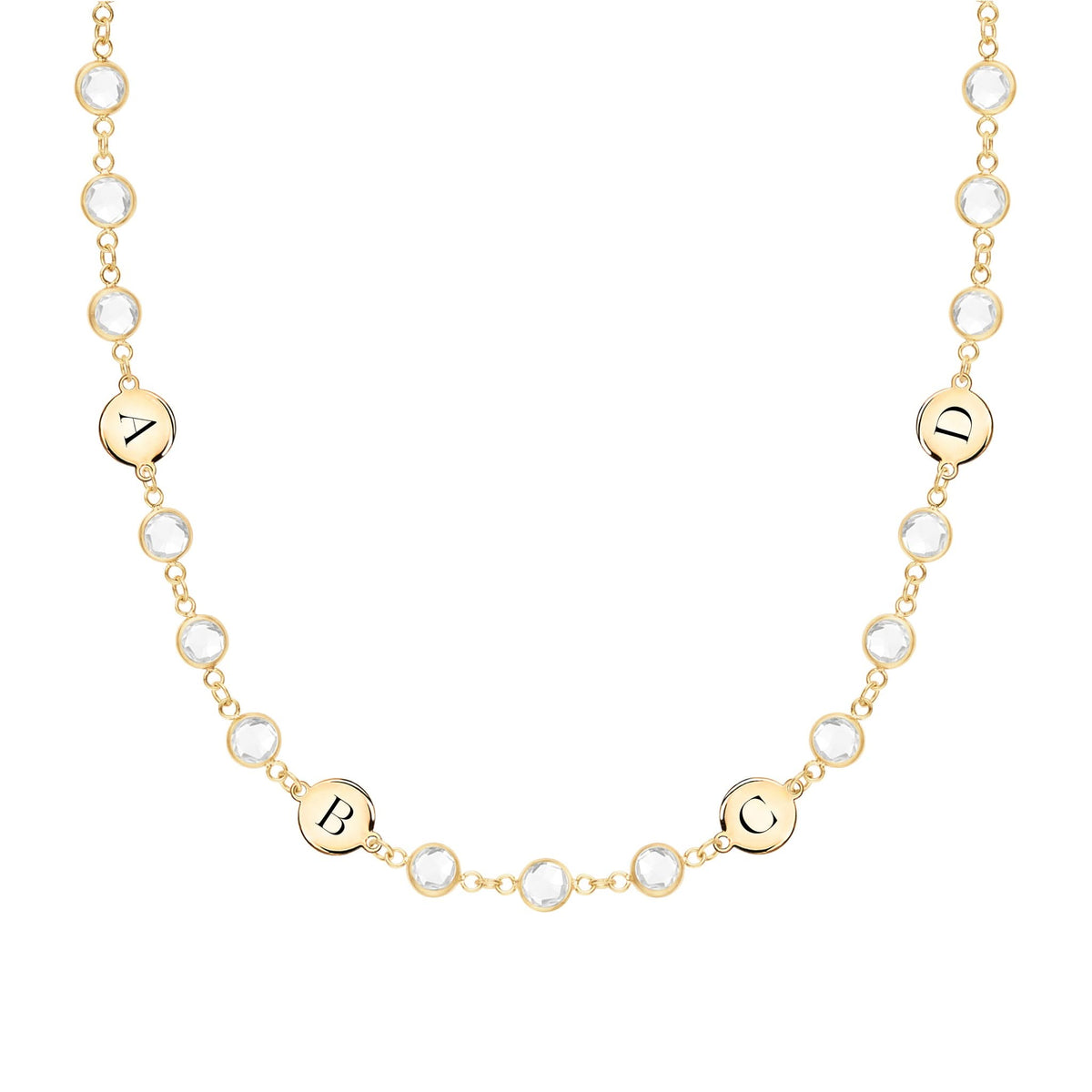 Newport 4 Letter Birthstone Necklace in 14k Gold