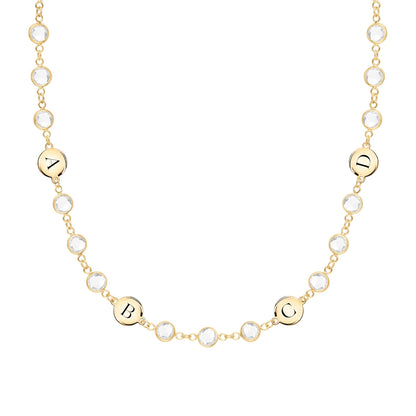Newport 4 Letter Birthstone Necklace in 14k Gold