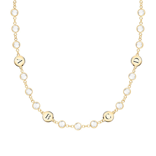 Newport 4 Letter Birthstone Necklace in 14k Gold