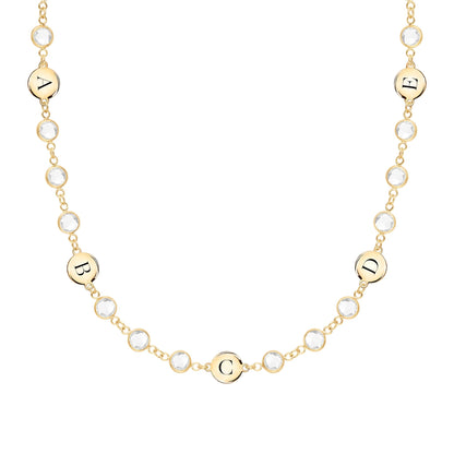 Newport 5 Letter Birthstone Necklace in 14k Gold
