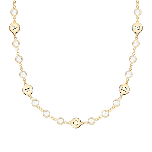 Newport 5 Letter Birthstone Necklace in 14k Gold