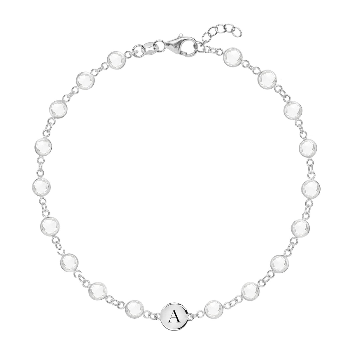 Newport 1 Letter Birthstone Bracelet in 14k Gold
