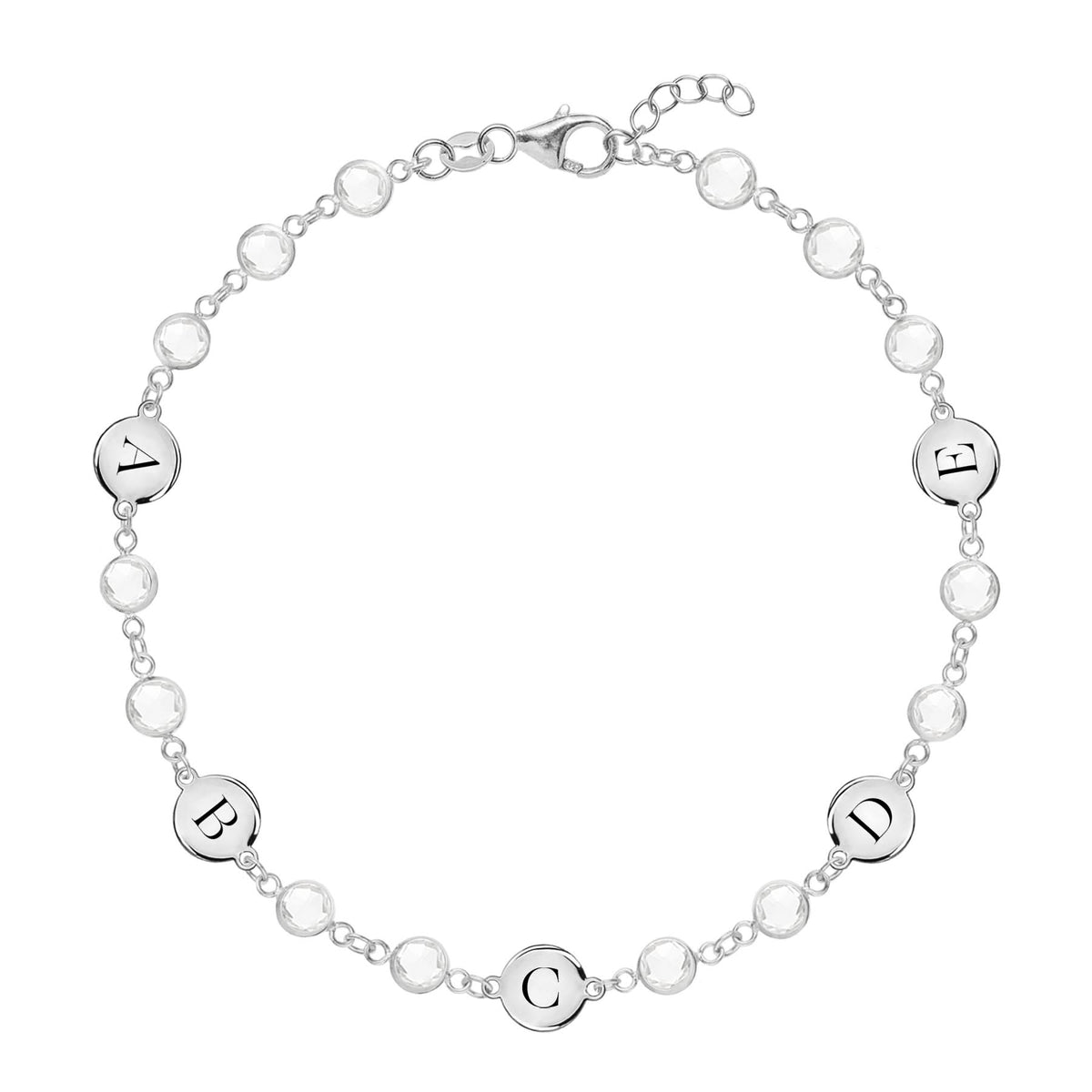Newport 5 Letter Birthstone Bracelet in 14k Gold