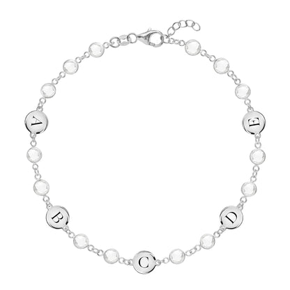 Newport 5 Letter Birthstone Bracelet in 14k Gold