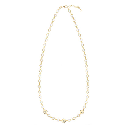 Newport 3 Letter Birthstone Necklace in 14k Gold