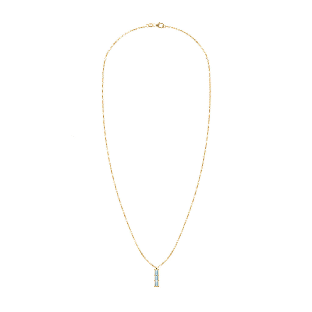 Providence 3 Nantucket Blue Topaz Pendant in 14k Gold (December)