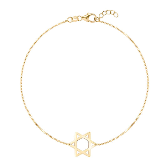 Star of David Bracelet in 14k Gold