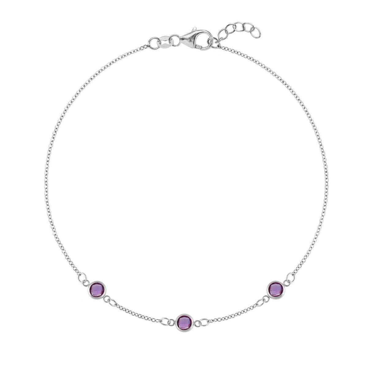 Bayberry 3 Amethyst Bracelet in 14k Gold (February)