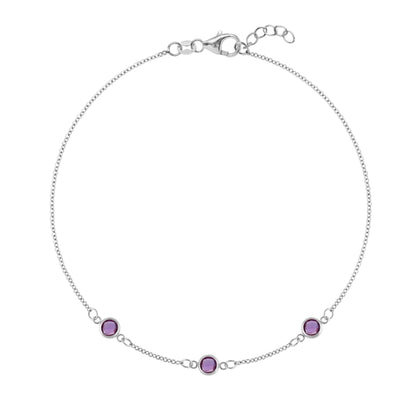 Bayberry 3 Amethyst Bracelet in 14k Gold (February)