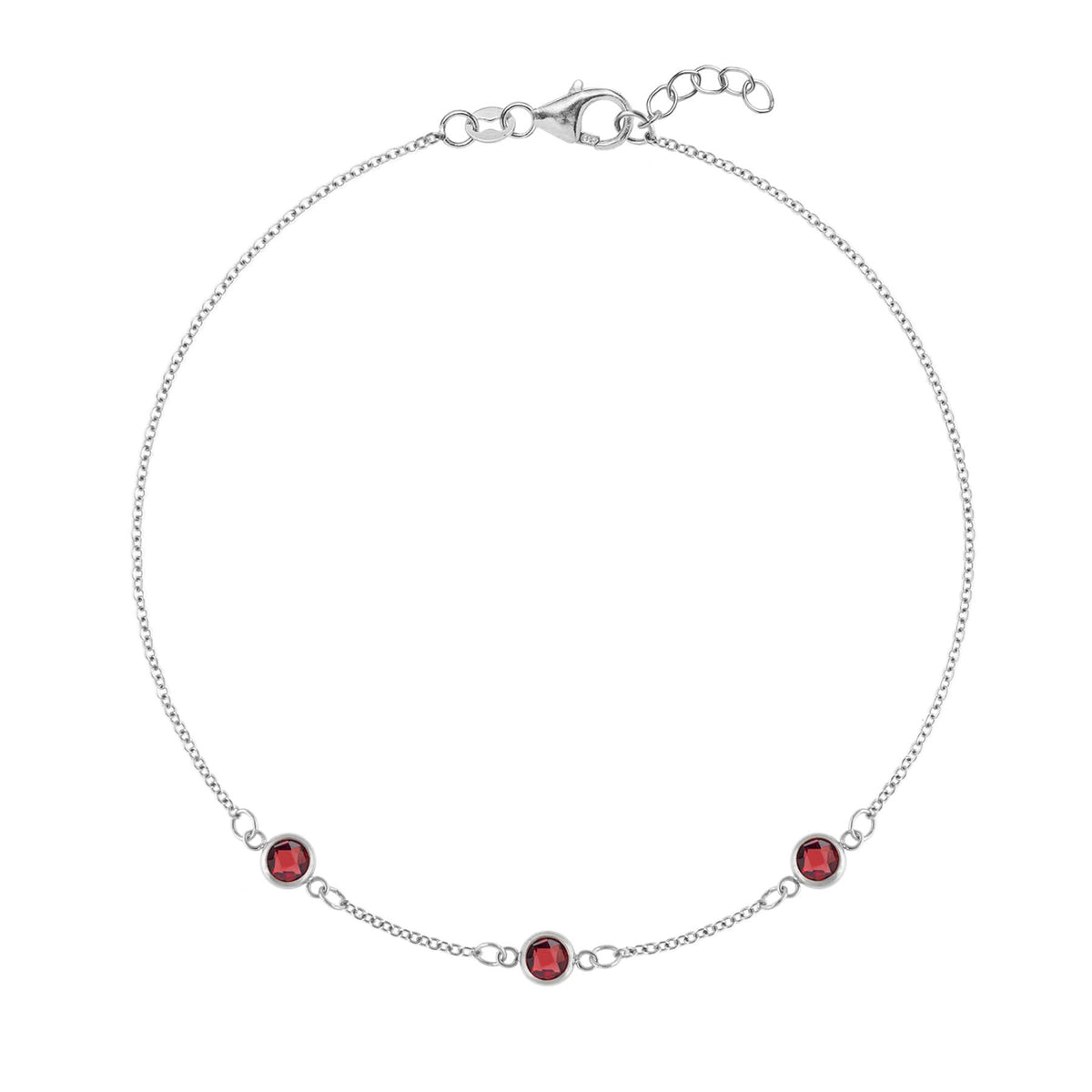 Bayberry 3 Garnet Bracelet in 14k Gold (January)