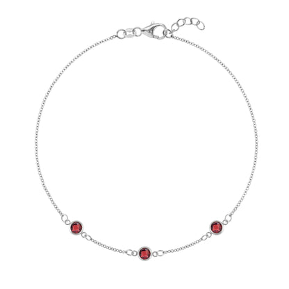 Bayberry 3 Garnet Bracelet in 14k Gold (January)