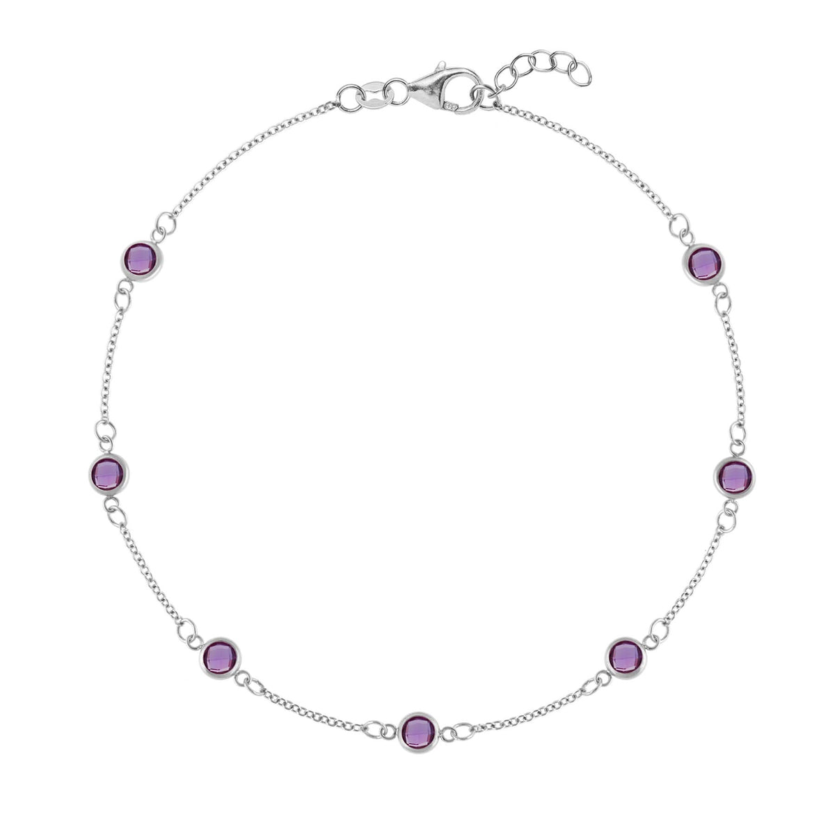 Bayberry 7 Amethyst Bracelet in 14k Gold (February)