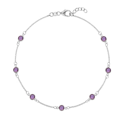 Bayberry 7 Amethyst Bracelet in 14k Gold (February)