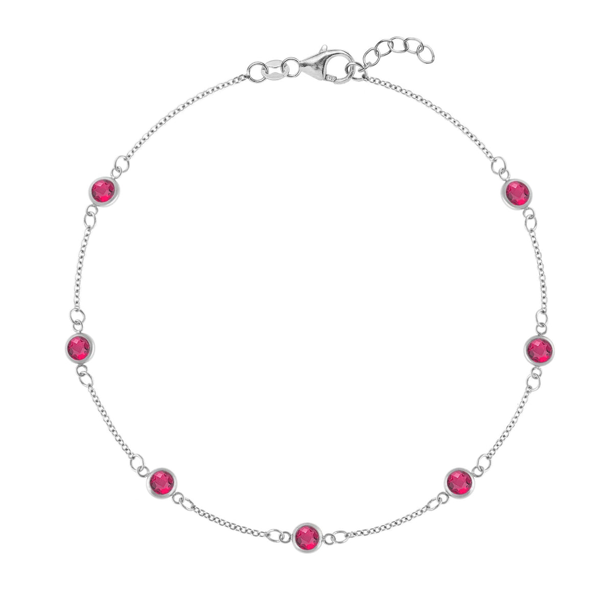 Bayberry 7 Ruby Bracelet in 14k Gold (July)