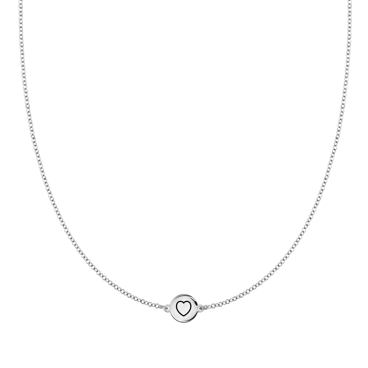 Heart Disc Necklace in 14k Gold