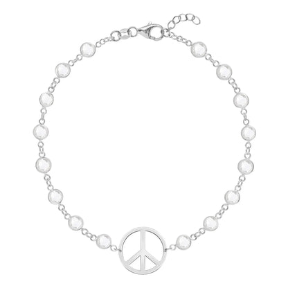 Large Peace Sign Newport Bracelet in 14k Gold