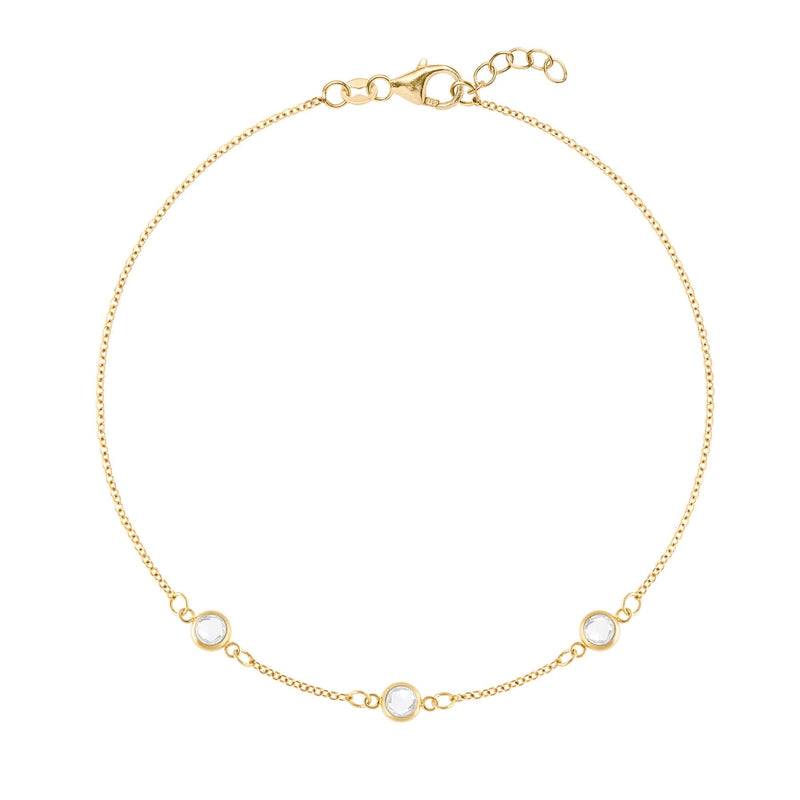 Petite 3 Birthstone Bracelet in 14k Gold