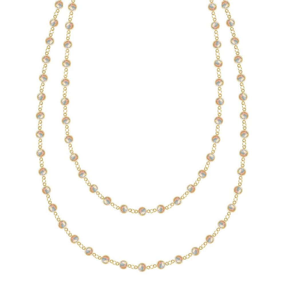 Newport Opal Long Necklace in 14k Gold (October)