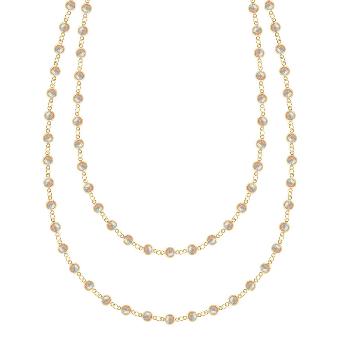 Newport Opal Long Necklace in 14k Gold (October)