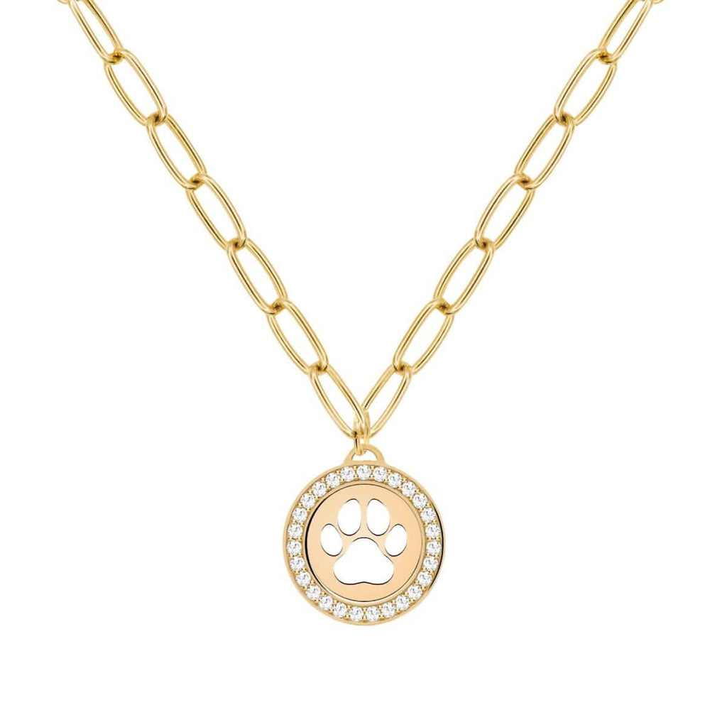 Paw & Diamond Pendant in 14k Gold (April)