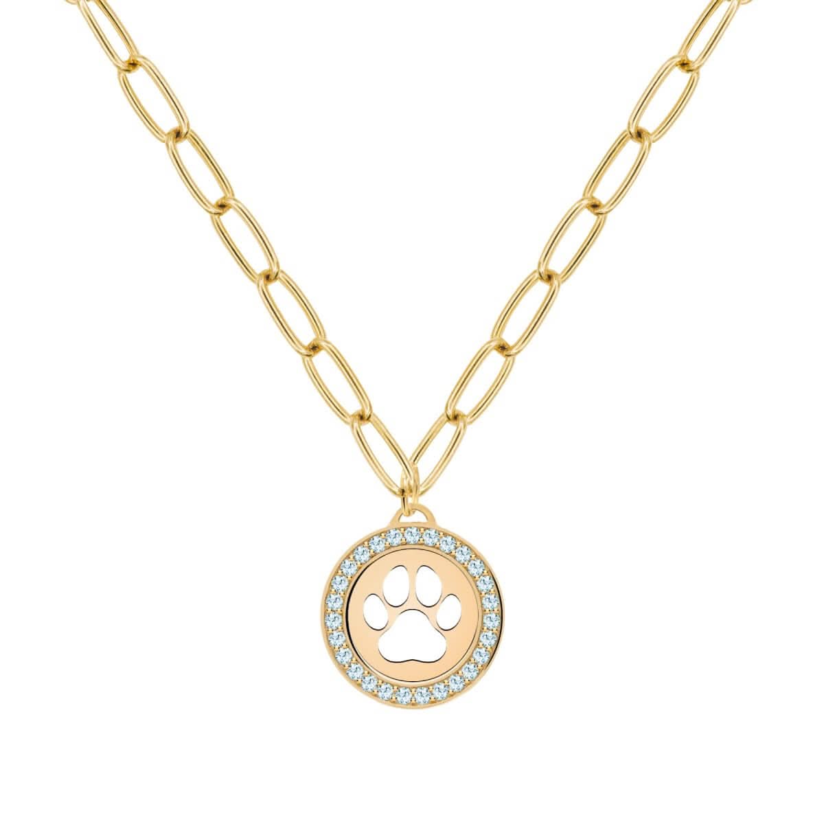 Paw & Nantucket Blue Topaz Pendant in 14k Gold (December)