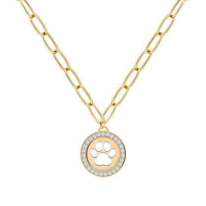 Paw & Nantucket Blue Topaz Pendant in 14k Gold (December)