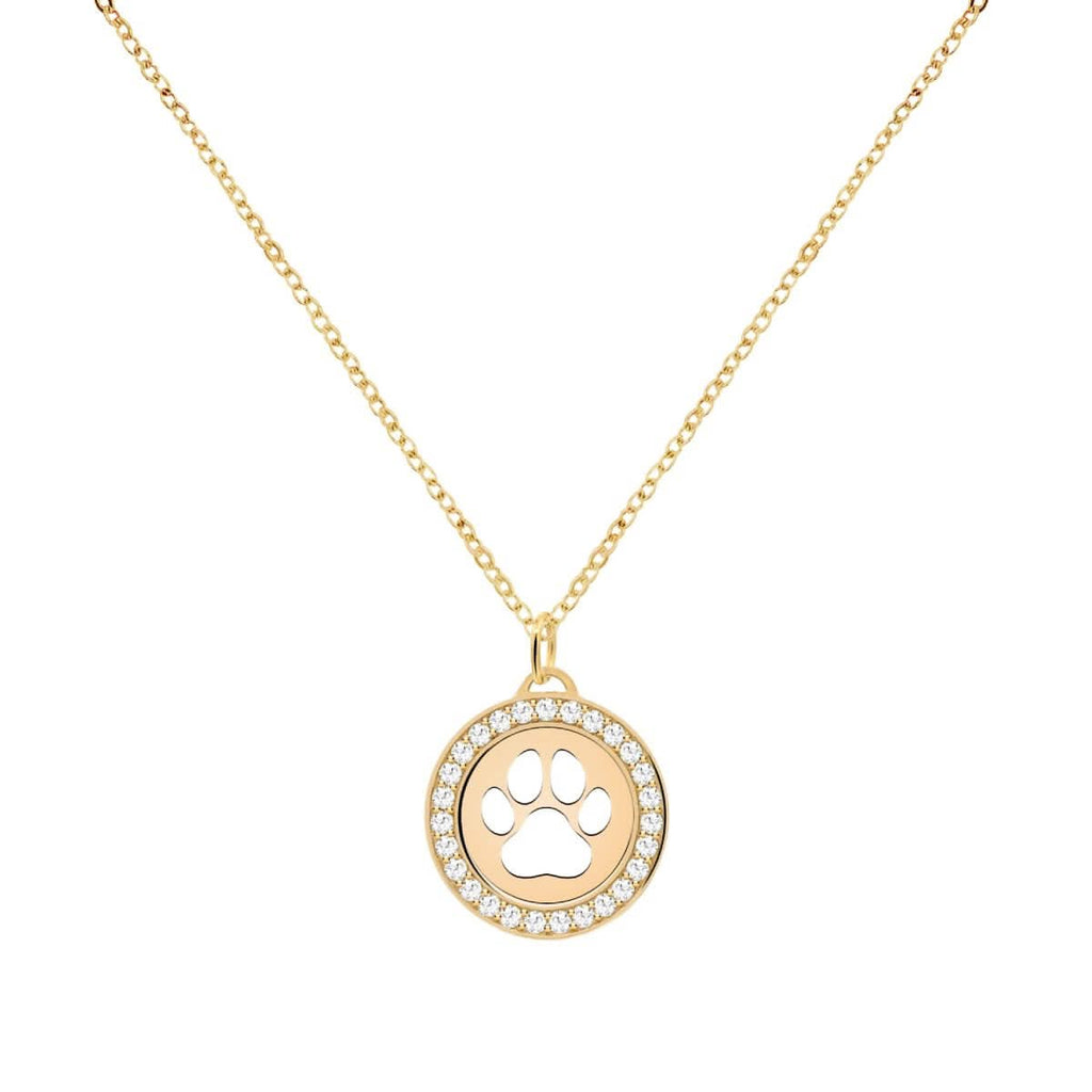 Paw & Diamond Pendant in 14k Gold (April)