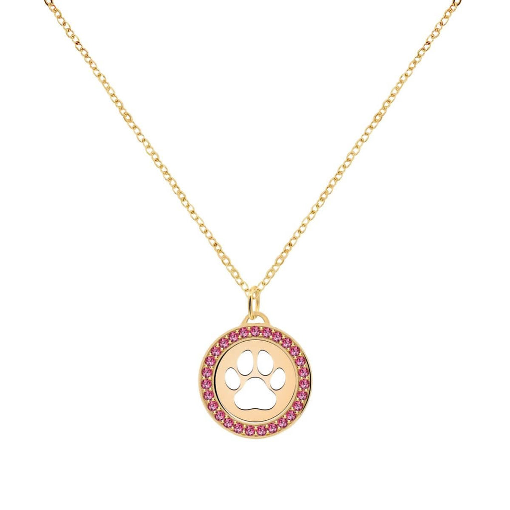 Paw & Ruby Pendant in 14k Gold (July)