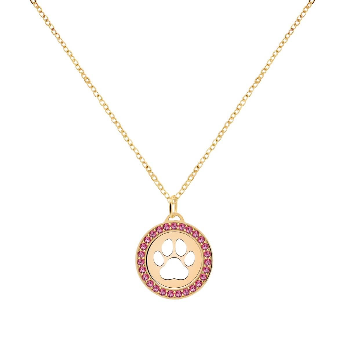 Paw & Ruby Pendant in 14k Gold (July)
