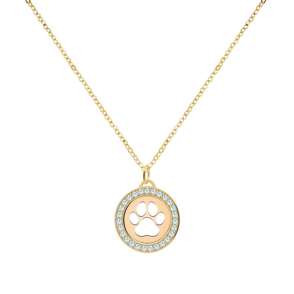 Paw & Nantucket Blue Topaz Pendant in 14k Gold (December)