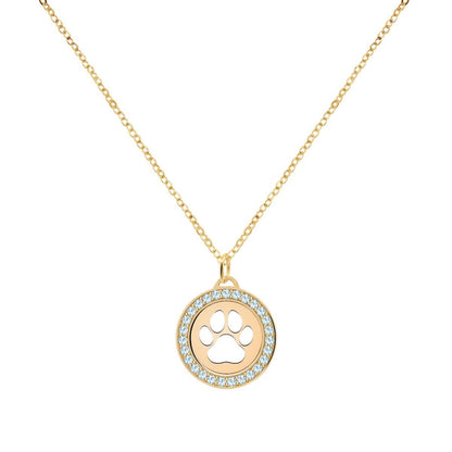 Paw & Nantucket Blue Topaz Pendant in 14k Gold (December)