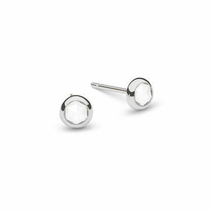 Petite White Topaz Stud Earrings in 14k Gold (April)