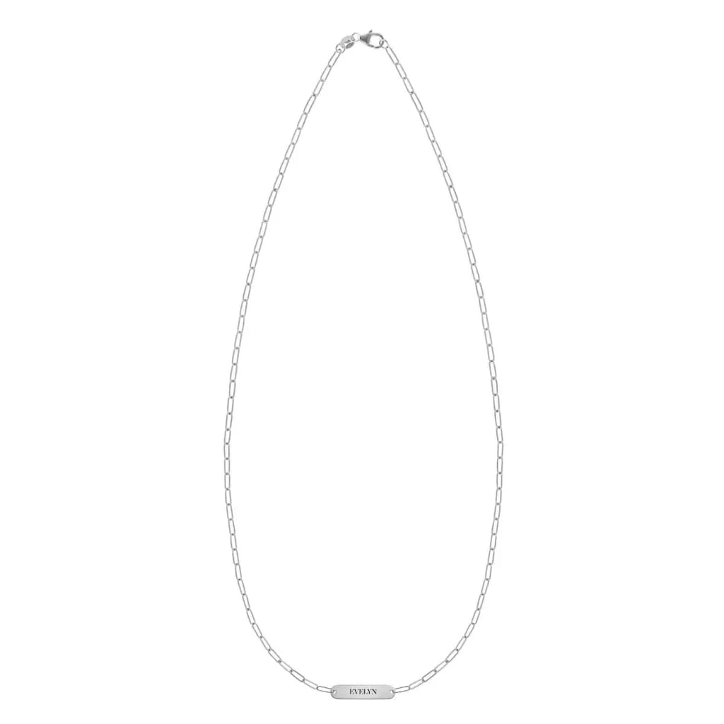 Petite 1 Nameplate Necklace on Adelaide Mini in 14k Gold