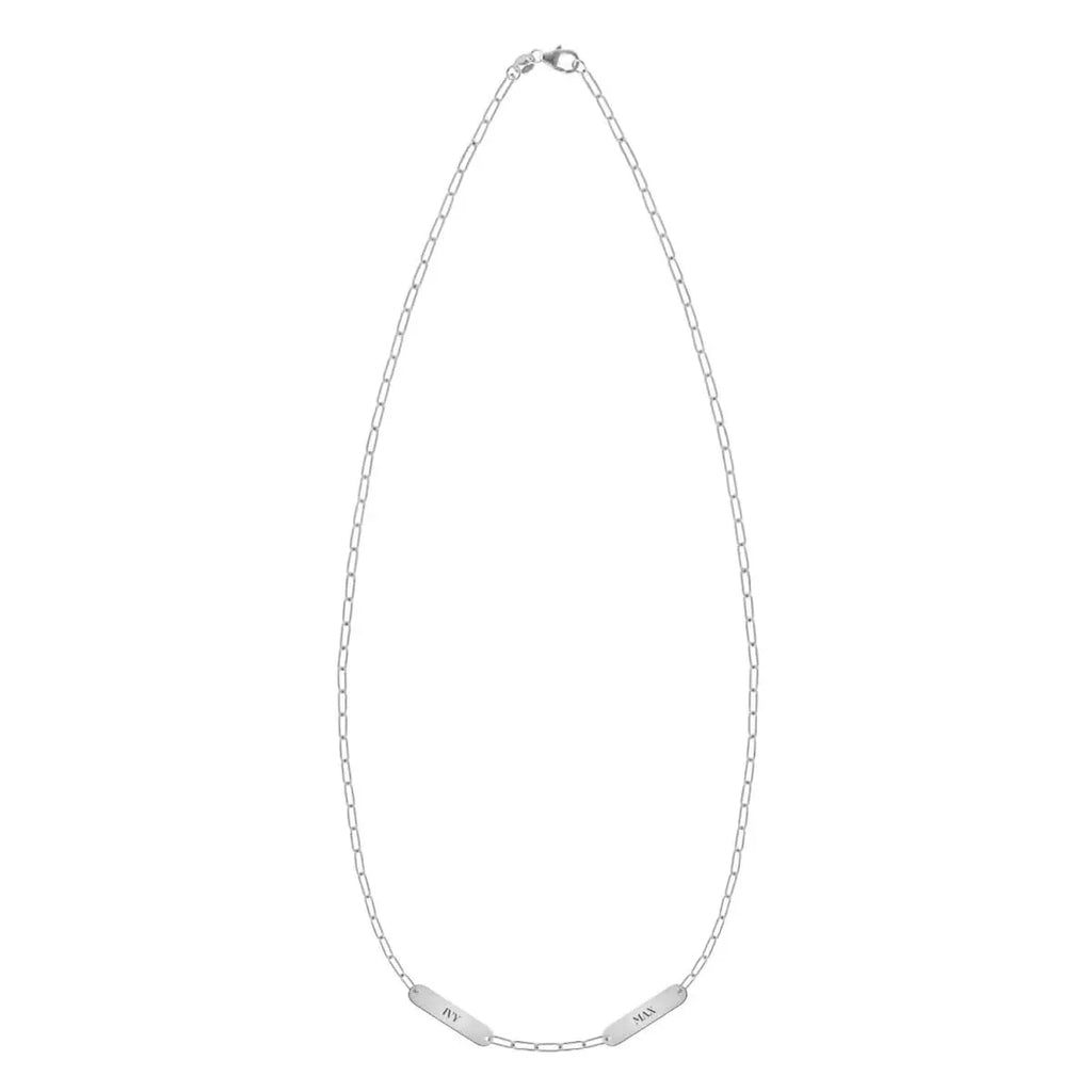 Petite 2 Nameplate Necklace on Adelaide Mini in 14k Gold