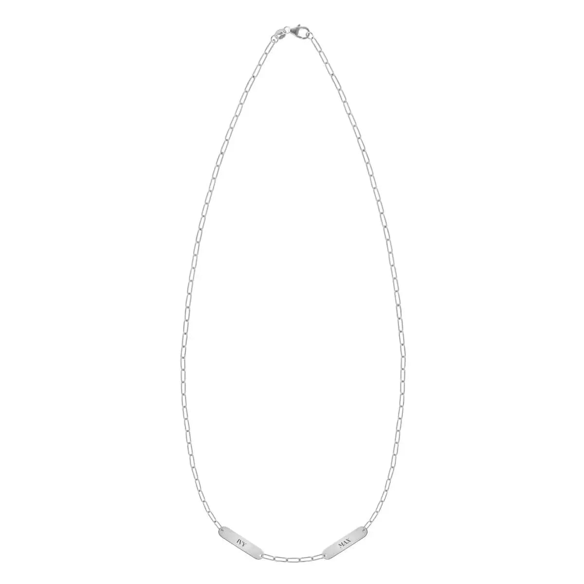 Petite 2 Nameplate Necklace on Adelaide Mini in 14k Gold