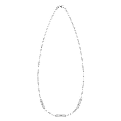 Petite 3 Nameplate Necklace on Adelaide Mini in 14k Gold
