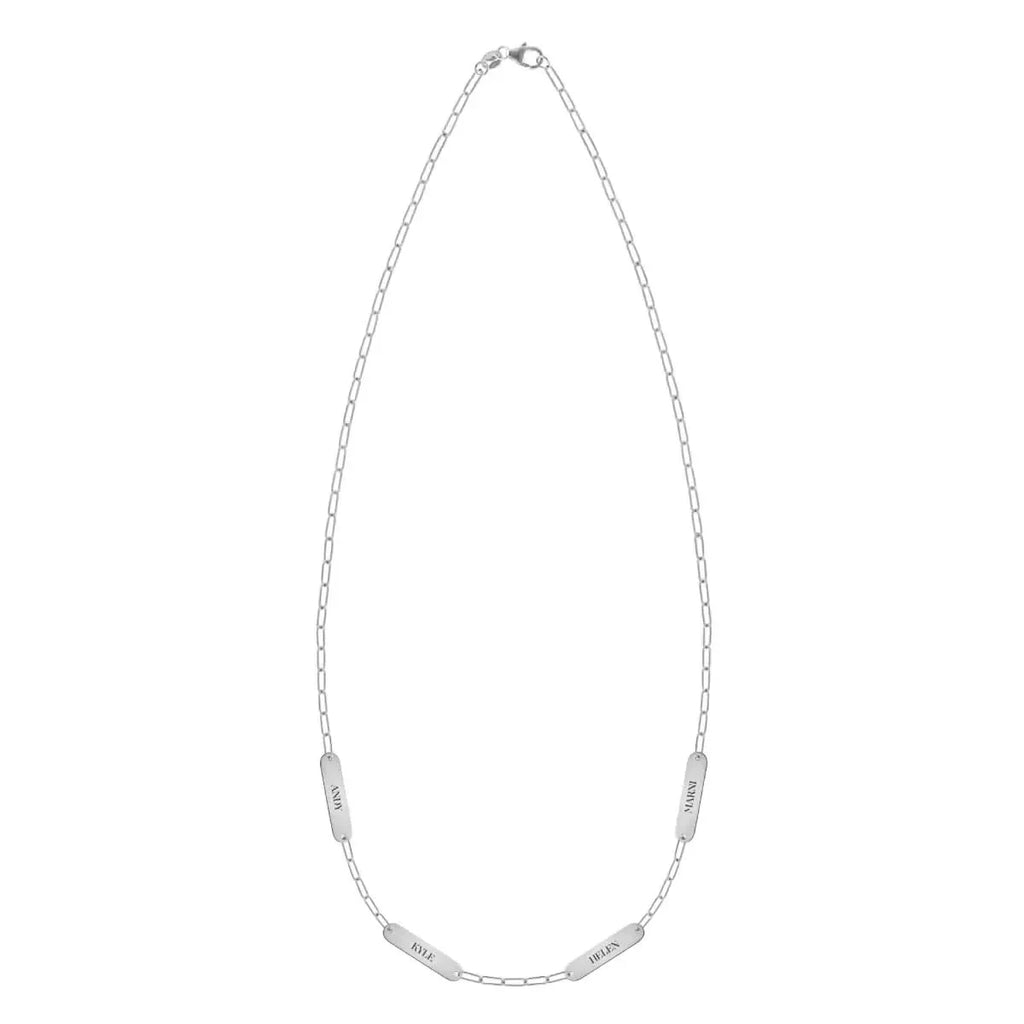 Petite 4 Nameplate Necklace on Adelaide Mini in 14k Gold