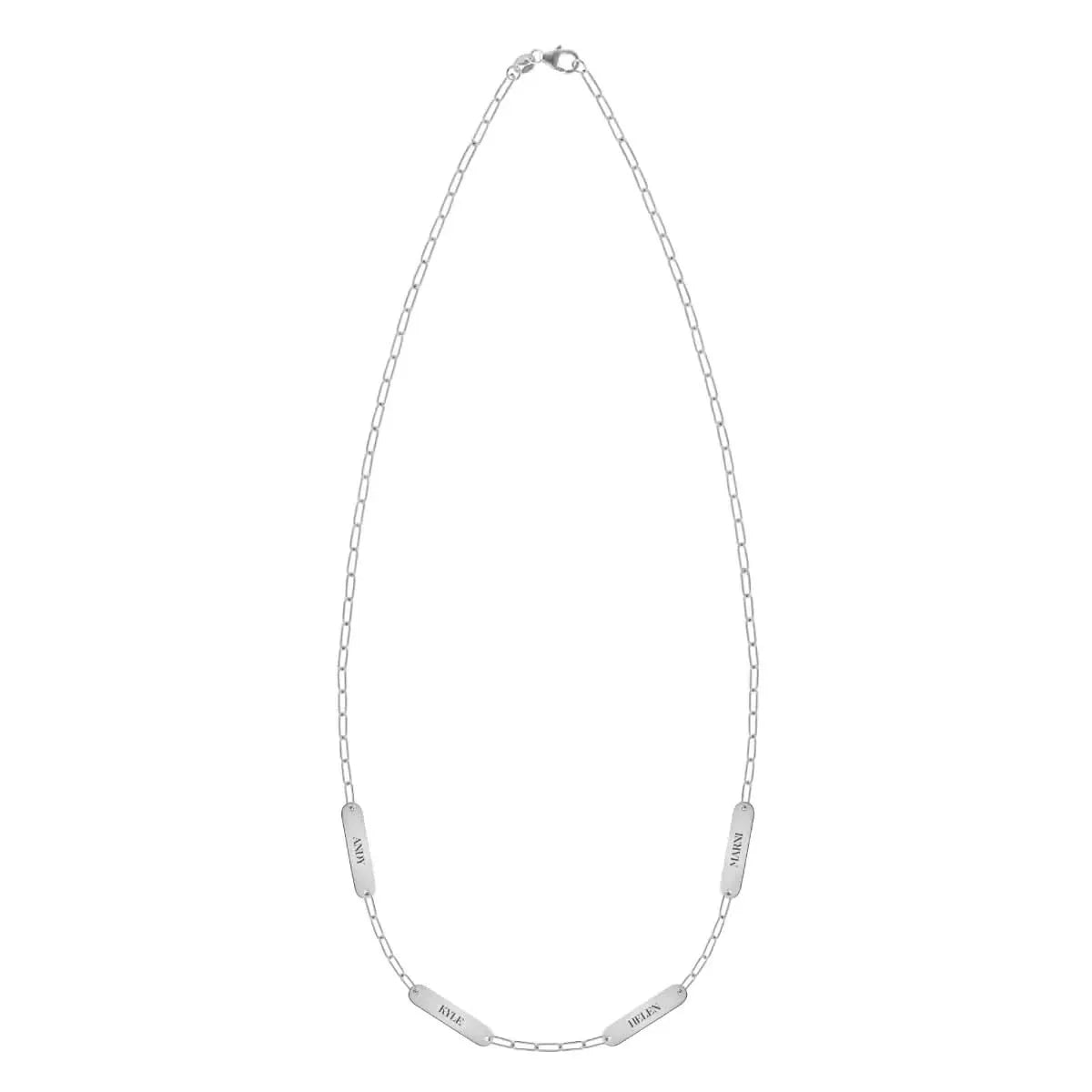 Petite 4 Nameplate Necklace on Adelaide Mini in 14k Gold