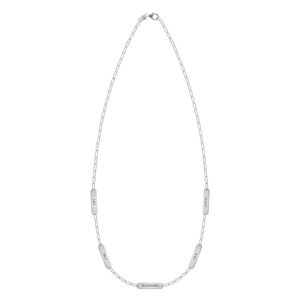 Petite 5 Nameplate Necklace on Adelaide Mini in 14k Gold